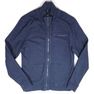 Guess Jeans Men's Zip Up Track Jacket Sweatshirt Blue Long Sleeve Size Small